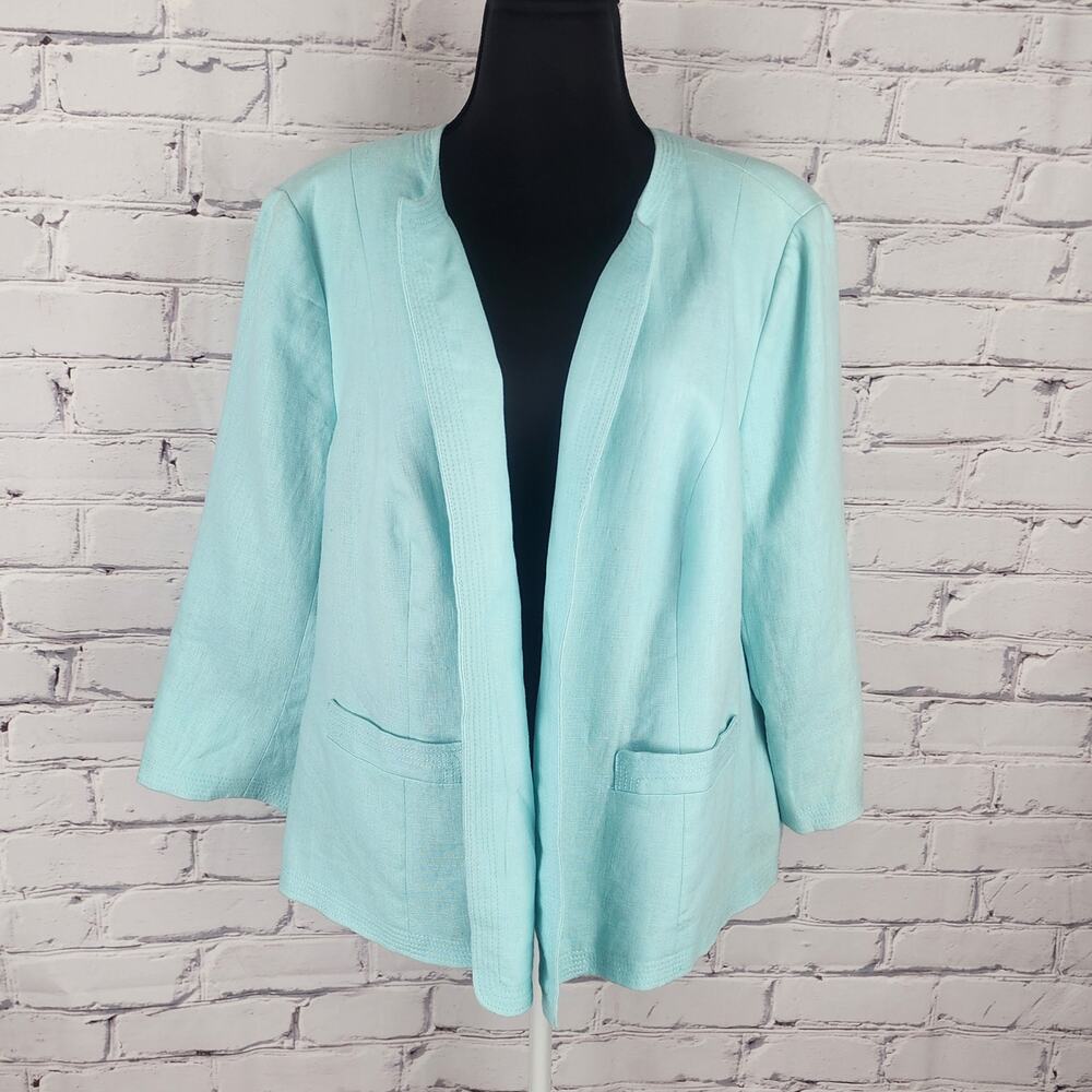Talbots 100% Linen Blazer Womens 20w casual office corpcore coastal Professional